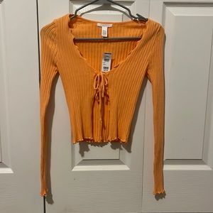 Orange, long sleeve top
